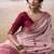 Light red & maroon cotton weaving zari border casual wear saree
