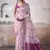 Light pink & purple cotton weaving zari border casual wear saree