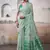 Light turquoise  cotton weaving zari border casual wear saree