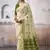 Cream & olive cotton weaving zari border casual wear saree