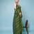 Bottle Green Cotton Handloom Saree With Thin Black Stripes 