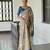 blue soft tussar silk printed designer saree with blouse