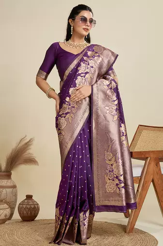 wine soft kanjivaram silk zari woven designer saree with blouse