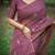 wine tussar silktraditional thread work designer saree with blouse