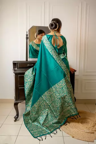rama handloom raw silk weaving designer saree with blouse
