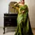 green handloom raw silk weaving designer saree with blouse