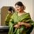 green handloom raw silk weaving designer saree with blouse