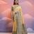 cream handloom raw silk weaving designer saree with blouse