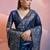 navy blue handloom raw silk weaving designer saree with blouse