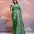 green handloom raw silk weaving designer saree with blouse