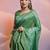 green handloom raw silk weaving designer saree with blouse