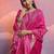 rani pink handloom raw silk weaving designer saree with blouse