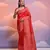red handloom raw silk weaving designer saree with blouse