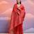 red handloom raw silk weaving designer saree with blouse
