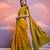 yellow handloom raw silk weaving designer saree with blouse
