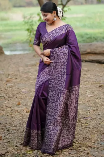 wine handloom raw silk weaving designer saree with blouse