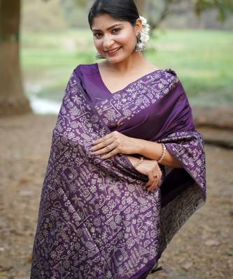 wine handloom raw silk weaving designer saree with blouse 3