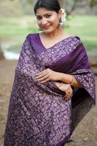wine handloom raw silk weaving designer saree with blouse