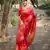 red handloom raw silk weaving designer saree with blouse