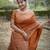 orange handloom raw silk weaving designer saree with blouse