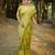 mehendi handloom raw silk weaving designer saree with blouse