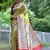 green soft tussar silk printed designer saree with blouse