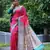 pink soft tussar silk printed designer saree with blouse