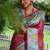 maroon soft tussar silk kalamkari printed designer saree with blouse