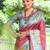 maroon soft tussar silk kalamkari printed designer saree with blouse