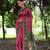 grey soft tussar silk peacock printed designer saree with blouse
