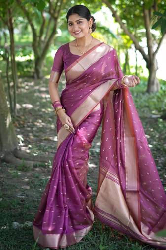 purple soft kalyani silk zari woven designer saree with blouse