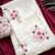 White crushed saree with beautiful flower embroidery on sarees with hand work 