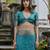 teal soft kalyani silk zari woven designer saree with blouse