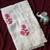 White Premium crunchy silk blend Saree with applique work pattern all over the Saree with embroidery and scallop  Border
