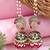 Traditional meenakari peacock design jhumka with ear chain for women (e3380)