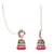 Traditional meenakari peacock design jhumka with ear chain for women (e3380)