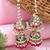 Traditional meenakari jhumka with ear chain for women (e3382)