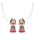 Traditional meenakari jhumka with ear chain for women (e3382)