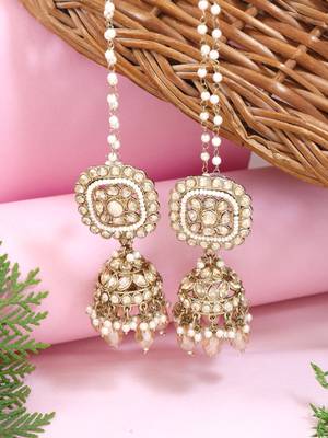 Detachable ear chain with jhumka earrings  1