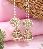 Detachable ear chain with jhumka earrings 