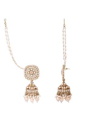 Detachable ear chain with jhumka earrings  3
