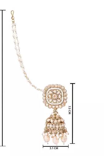 Detachable ear chain with jhumka earrings 