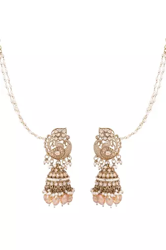 Detachable ear chain with jhumka earrings (e3383fl)