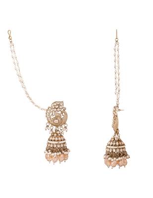 Detachable ear chain with jhumka earrings (e3383fl) 3