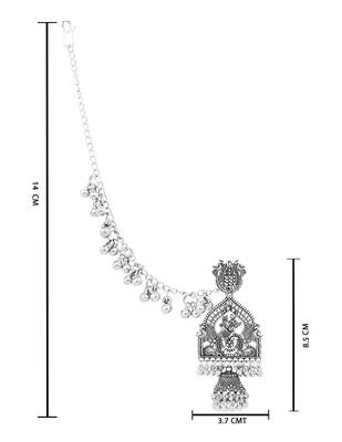Traditional temple style jhumka earring with ear chain for women (e3386ox) 5