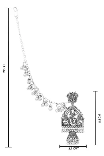 Traditional temple style jhumka earring with ear chain for women (e3386ox)
