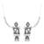 Traditional jhumka motif oxidised earring with ear chain for women (e3389ox)