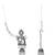 Traditional jhumka motif oxidised earring with ear chain for women (e3389ox)
