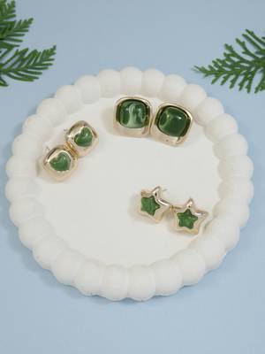 Latest stylish lightweight modern stud earrings combo set for women  1