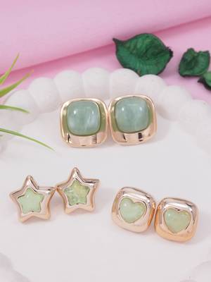 Fashion latest stylish trendy lightweight modern stud earrings combo set for women  1